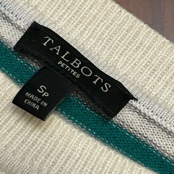 Talbots women’s colored striped lambswool blend sweater in small petite - Picture 2 of 6